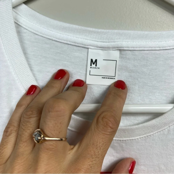 WOMEN'S short sleeve white basic t-shirt Sz M - Picture 5 of 5